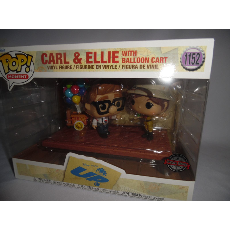 Up Là-haut POP! Moment Carl & Ellie with Balloon Cart Exclusive Special  Edition Vinyle Figurine
