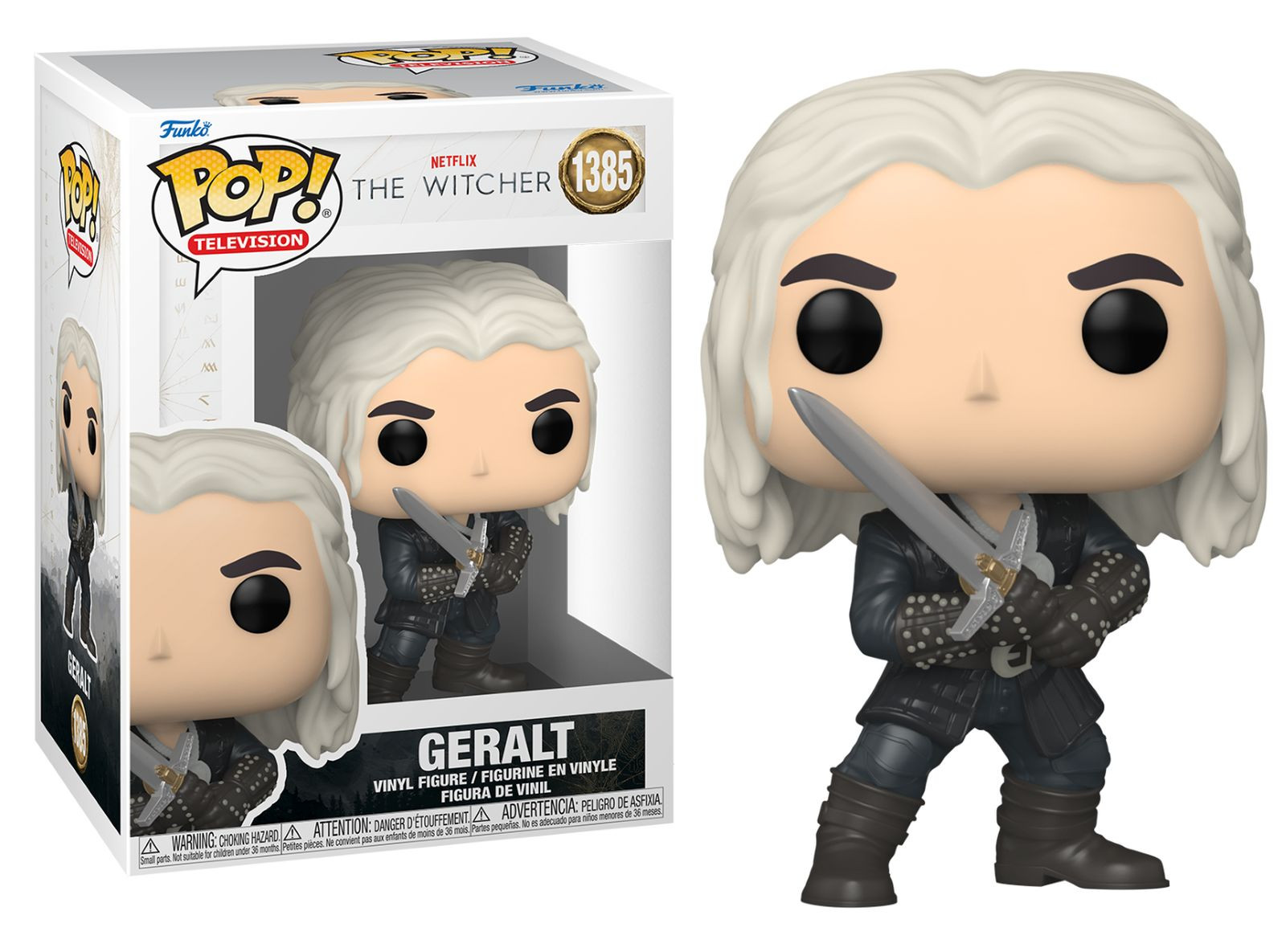 Figurine Funko Pop (n°2 collection vitrine) de Geralt dans le jeu The  Witcher 3