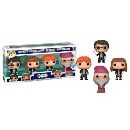 Figurine - Pop! Harry Potter - D100 (Harry Hermione Ron Albus) - 4 Pack - Funko