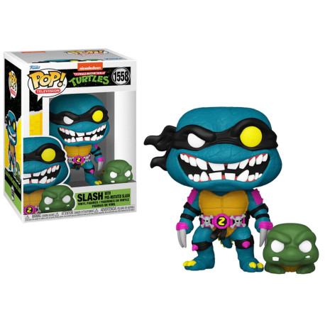 Figurine - Pop! TV - Teenage Mutant Ninja Turtles - Slash & Pre-mutated Slash - N° 1558 - Funko