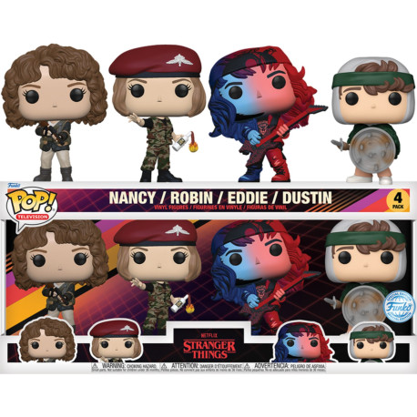 Figurine - Pop! TV - Stranger Things - (Nancy Robin Eddie Dustin) - 4 Pack - Funko