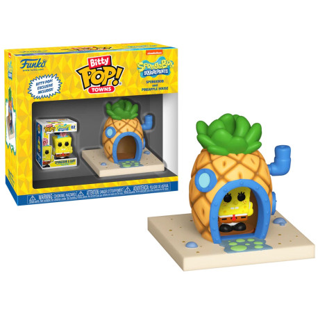 Figurine - Bitty Pop! Towns - Bob l'Eponge - Bob et maison ananas - Funko