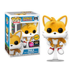 Funko Pop! N°978 : Tails (Chase) flocked, une édition rare et douce au toucher, pour les collectionneurs de Sonic the Hedgehog.