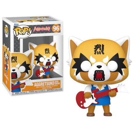 Figurine Pop! Aggretsuko N°96 : Aggretsuko avec guitare, un mélange parfait de métal et de mignonnerie en figurine Funko Pop!