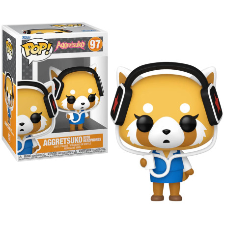 Figurine Pop! Aggretsuko N°97 : Aggretsuko avec écouteurs, prête à écouter ses morceaux préférés en figurine Funko Pop!