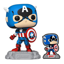 Figurine - Pop! Marvel - Avengers - Captain America with pin - N° 1290 - Funko