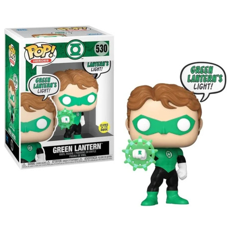 Figurine Funko Pop! Green Lantern Glow-in-the-Dark 530. Admirez les détails de cette représentation iconique du héros DC Comics.